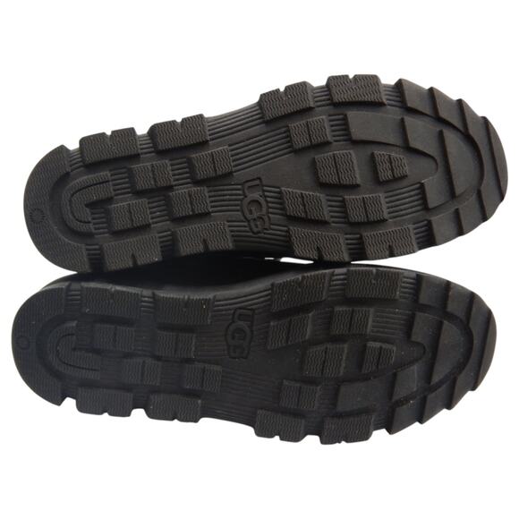 UGG Leather Lug Sole Lace Up Chunky Platform Combat Ankle Boots Black Size 9 - Picture 7 of 8